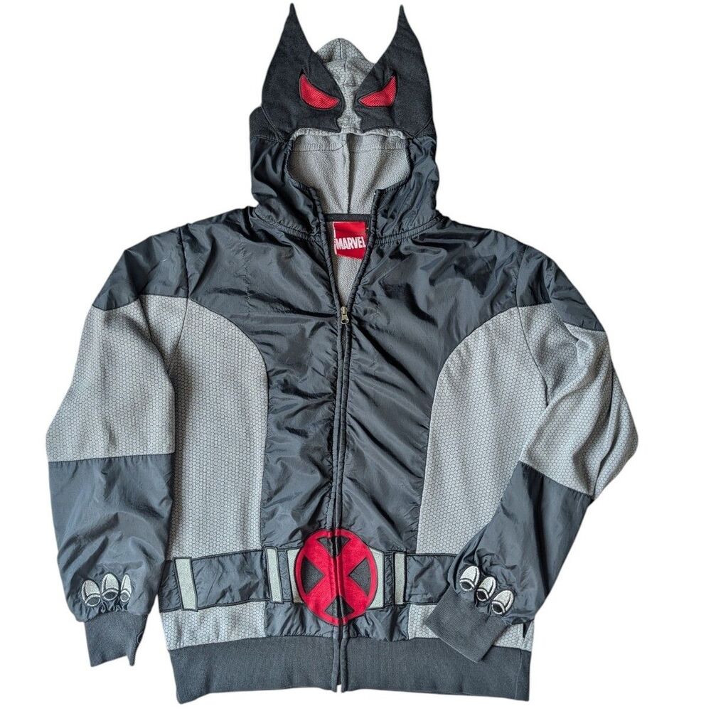 Marvel Wolverine X Force Masked Hoodie Jacket Costume Black/Red Mad Engine MD